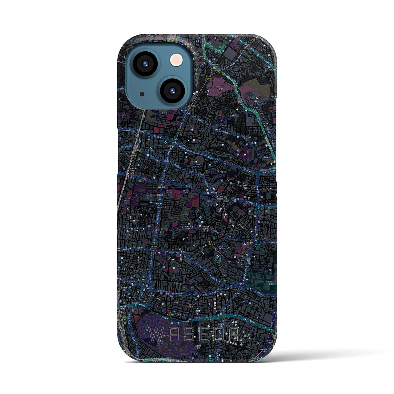 【早稲田2（東京都）】地図柄iPhoneケース（バックカバータイプ）