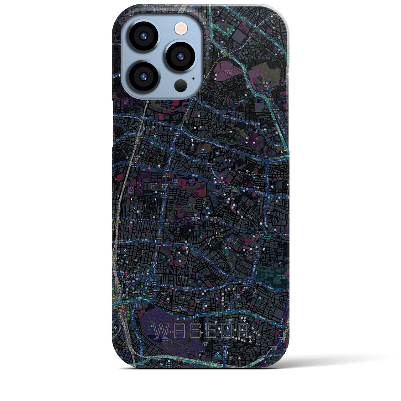 【早稲田2（東京都）】地図柄iPhoneケース（バックカバータイプ）
