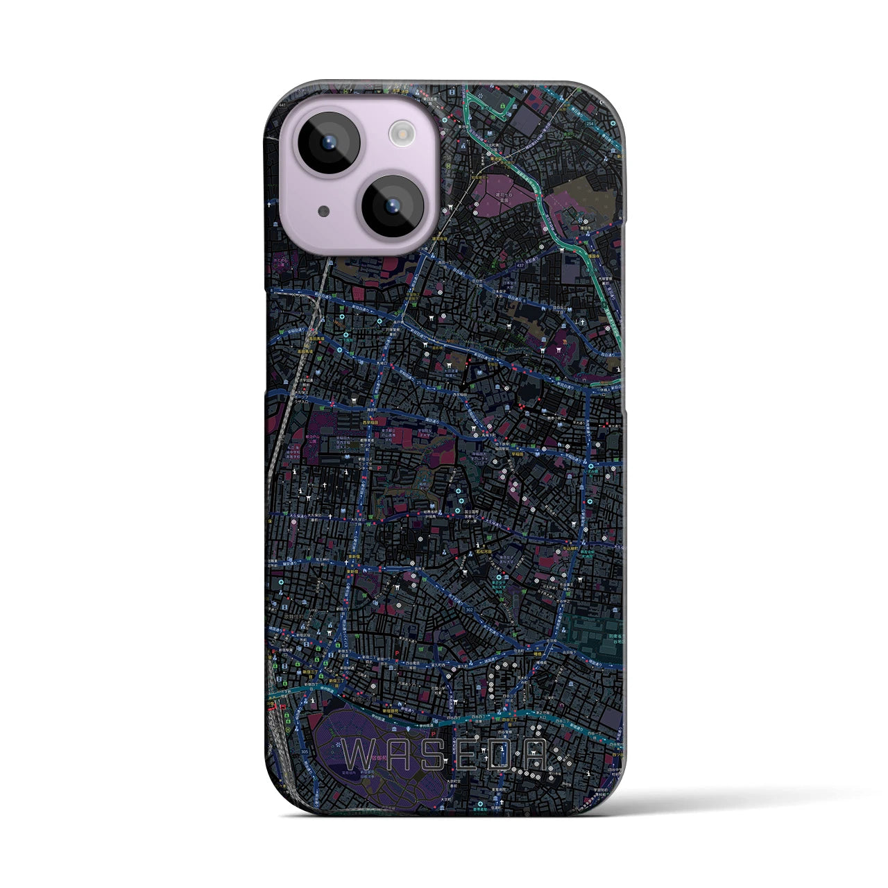 【早稲田2（東京都）】地図柄iPhoneケース（バックカバータイプ）