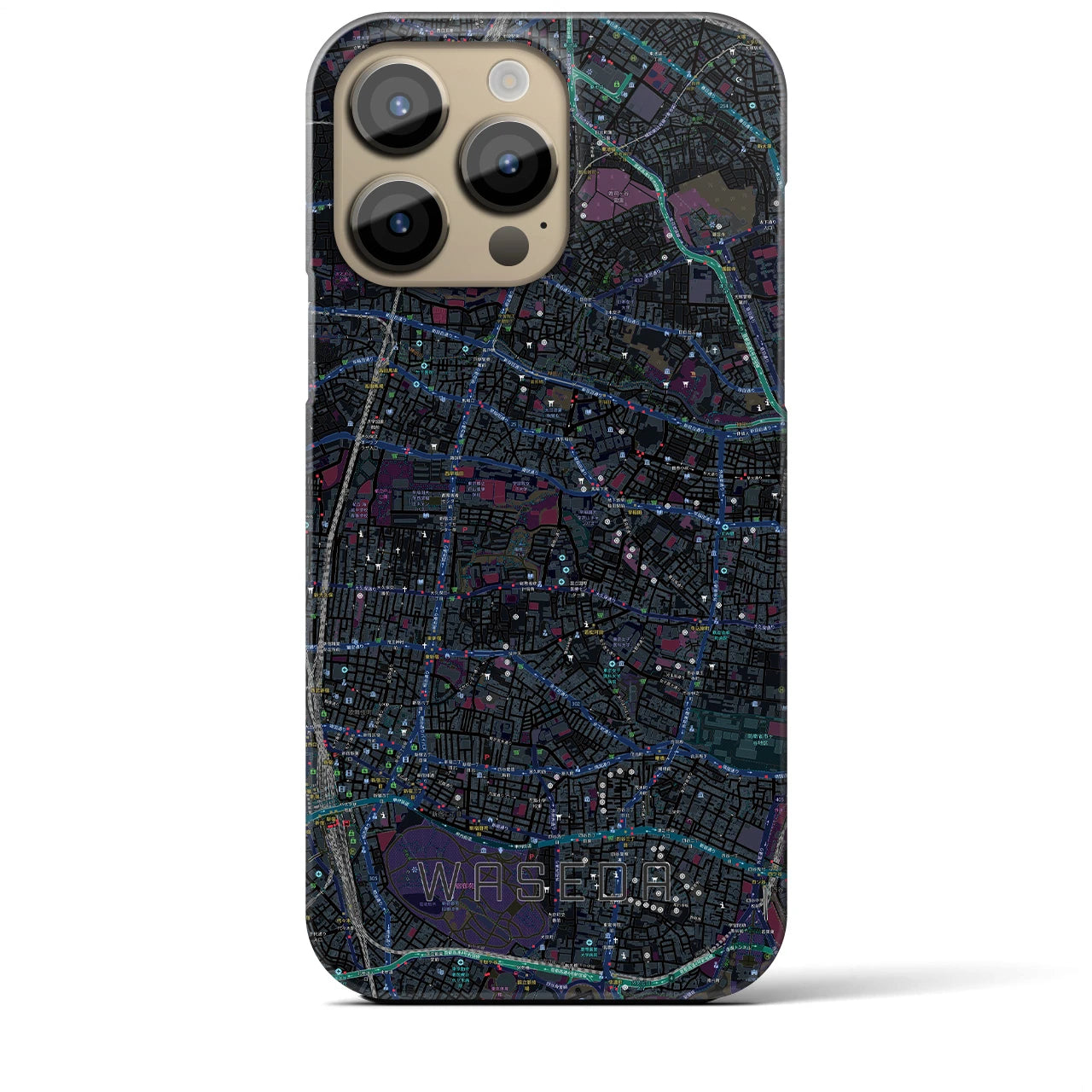 【早稲田2（東京都）】地図柄iPhoneケース（バックカバータイプ）