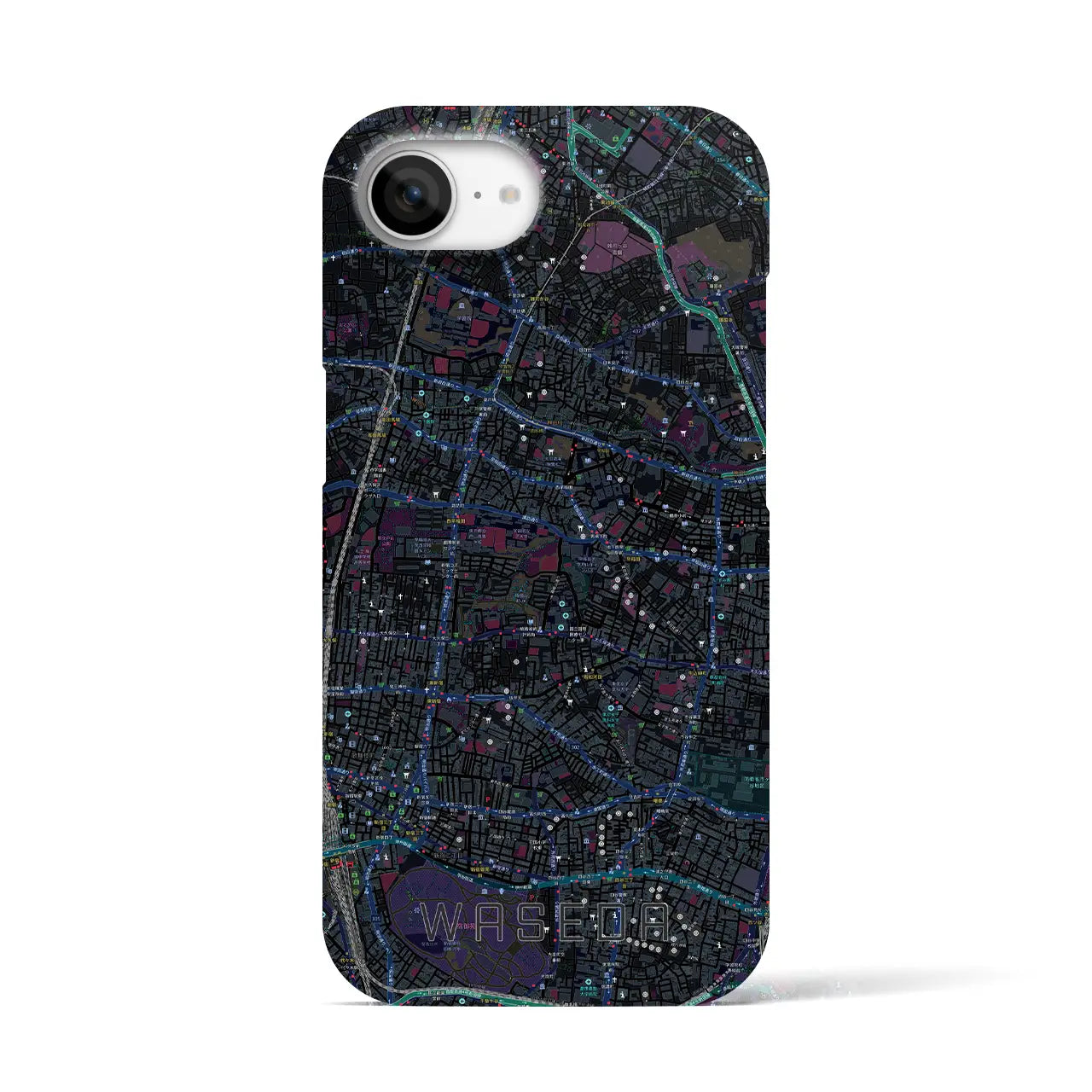 【早稲田2（東京都）】地図柄iPhoneケース（バックカバータイプ）