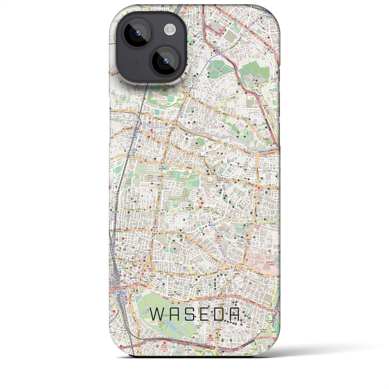 【早稲田2（東京都）】地図柄iPhoneケース（バックカバータイプ）