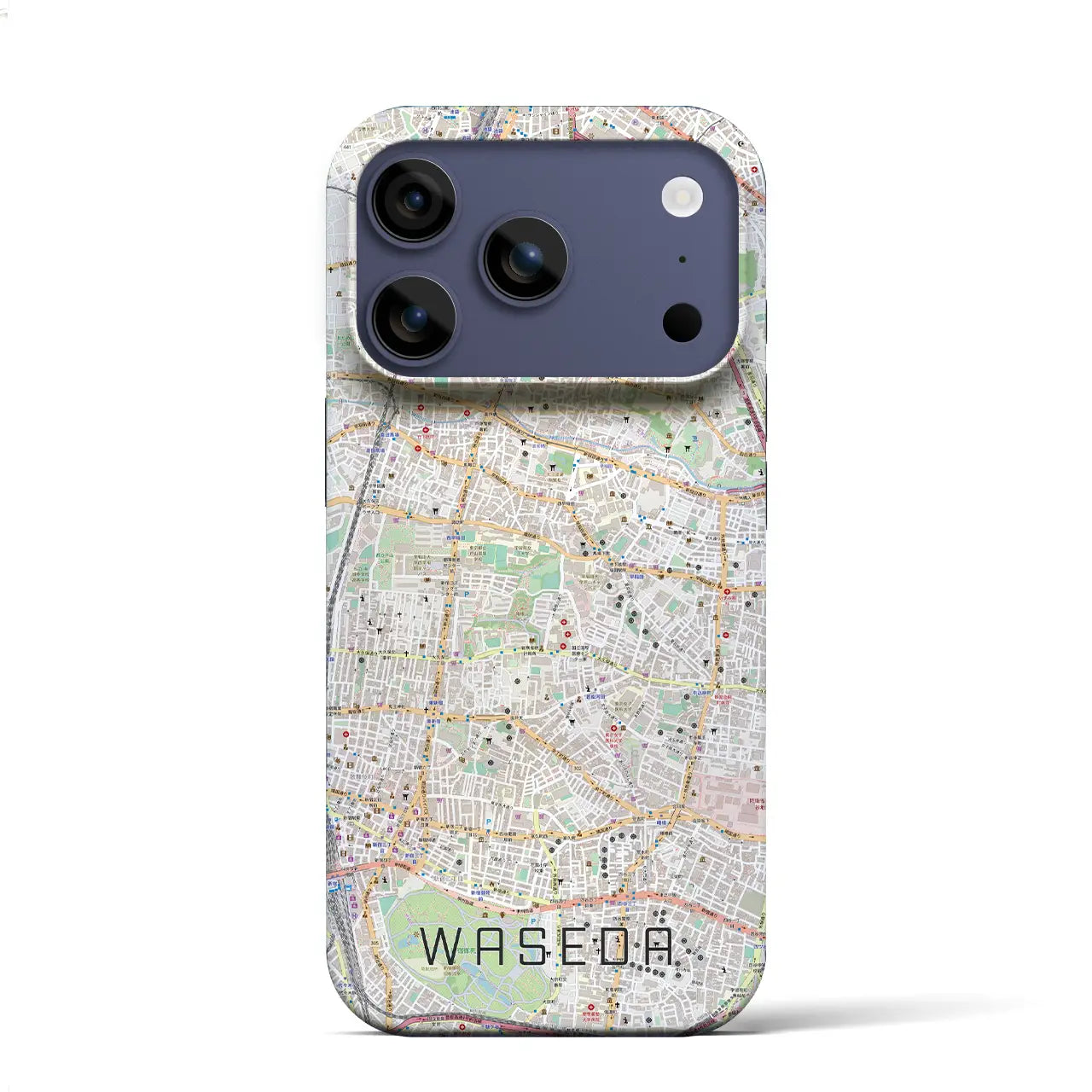 【早稲田2（東京都）】地図柄iPhoneケース（バックカバータイプ）