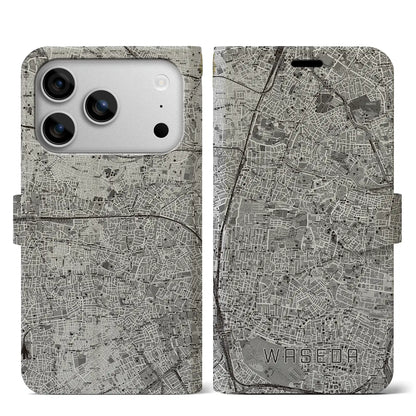 【早稲田2（東京都）】地図柄iPhoneケース（手帳タイプ）