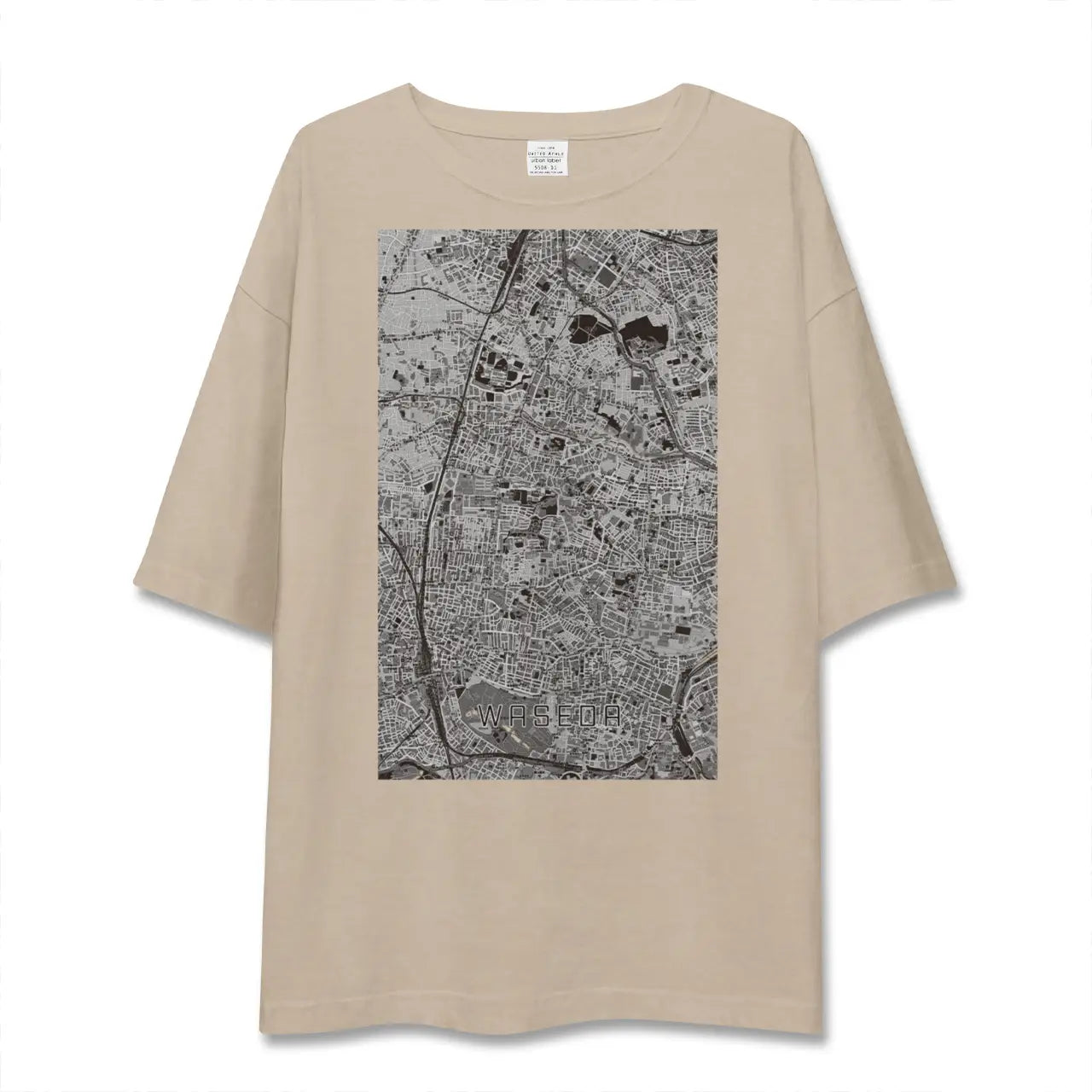 【早稲田2（東京都）】地図柄ビッグシルエットTシャツ