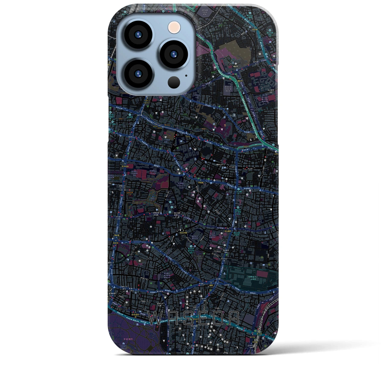 【早稲田（東京都）】地図柄iPhoneケース（バックカバータイプ）