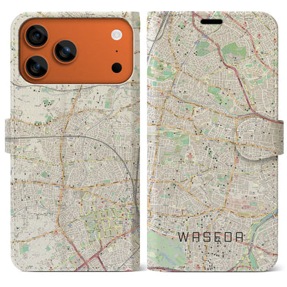 【早稲田（東京都）】地図柄iPhoneケース（手帳タイプ）