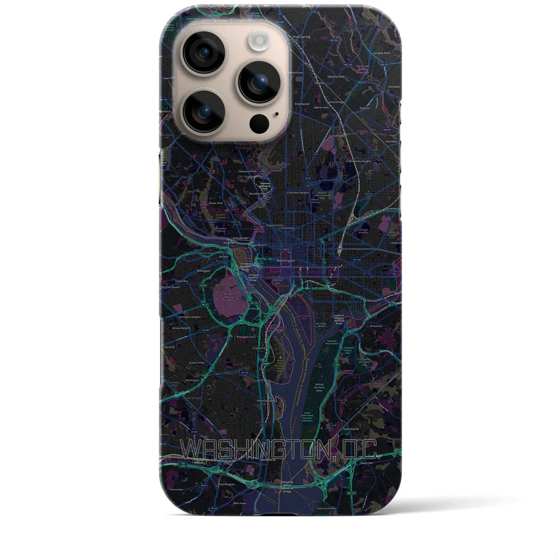 【ワシントンD.C.(アメリカ)】地図柄iPhoneケース(バックカバータイプ)