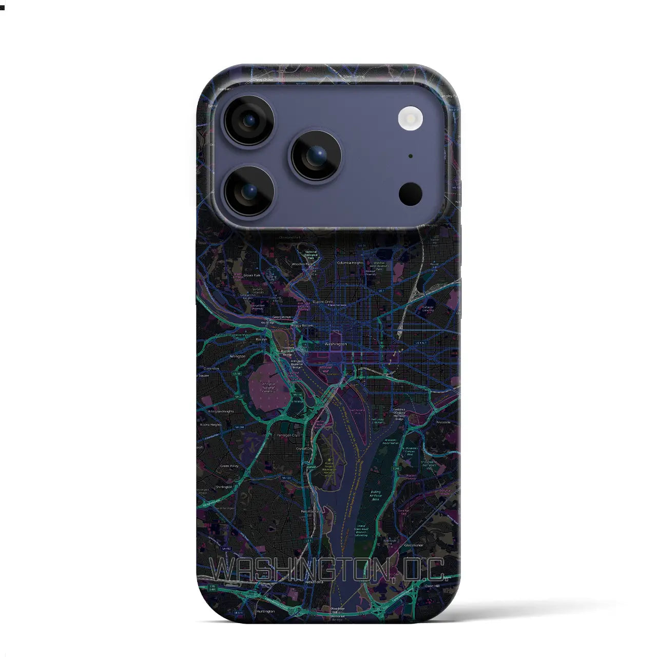 【ワシントンD.C.（アメリカ）】地図柄iPhoneケース（バックカバータイプ）