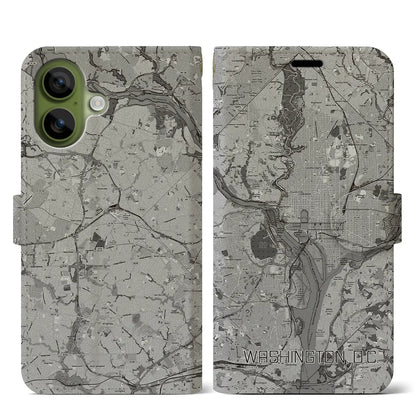 【ワシントンD.C.（アメリカ）】地図柄iPhoneケース（手帳タイプ）