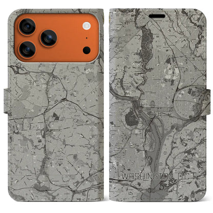 【ワシントンD.C.（アメリカ）】地図柄iPhoneケース（手帳タイプ）