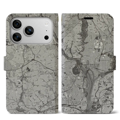 【ワシントンD.C.（アメリカ）】地図柄iPhoneケース（手帳タイプ）