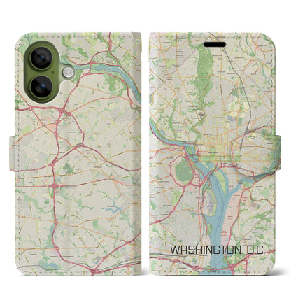 【ワシントンD.C.（アメリカ）】地図柄iPhoneケース（手帳タイプ）