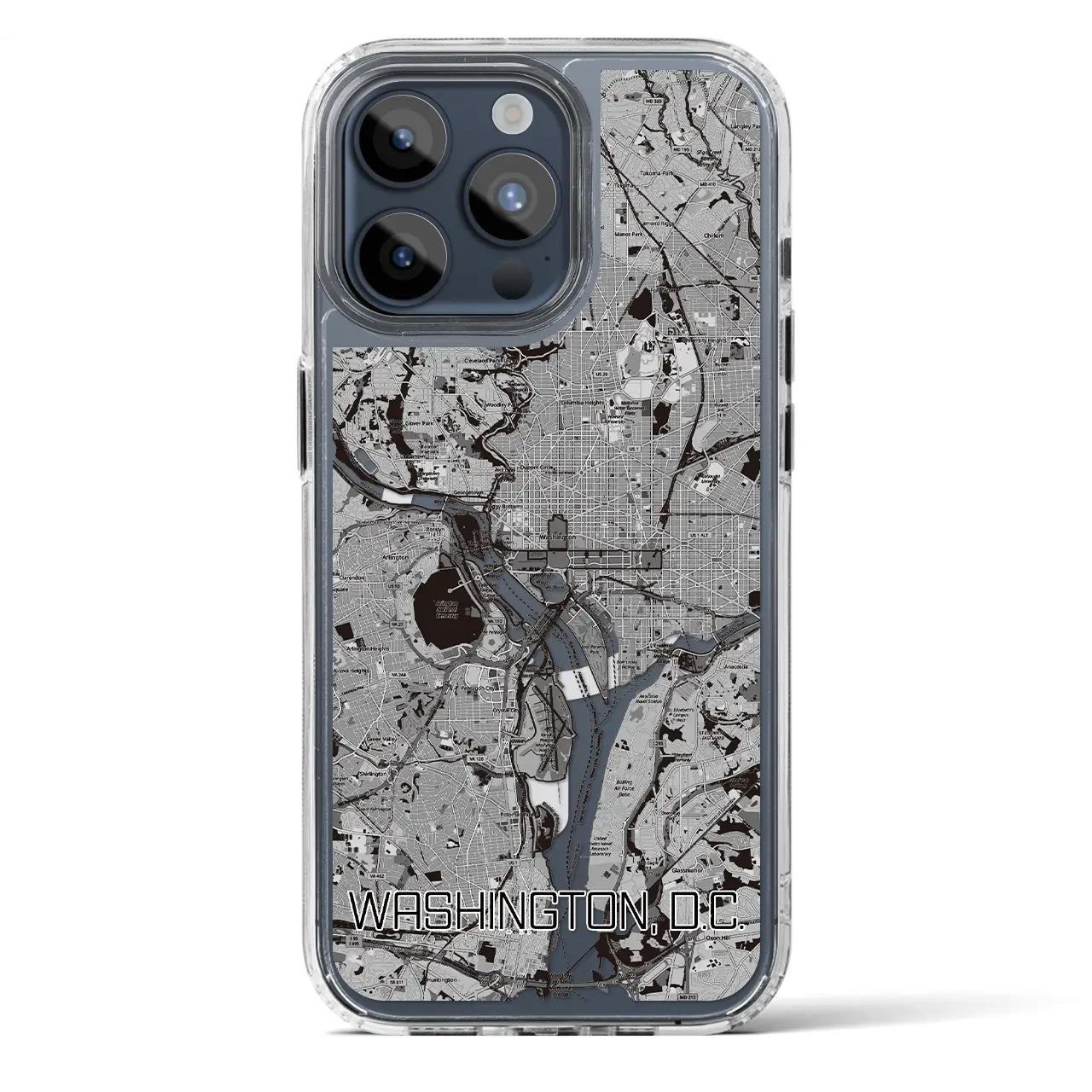 【ワシントンD.C.（アメリカ）】地図柄iPhoneケース（MagSafeタイプ）