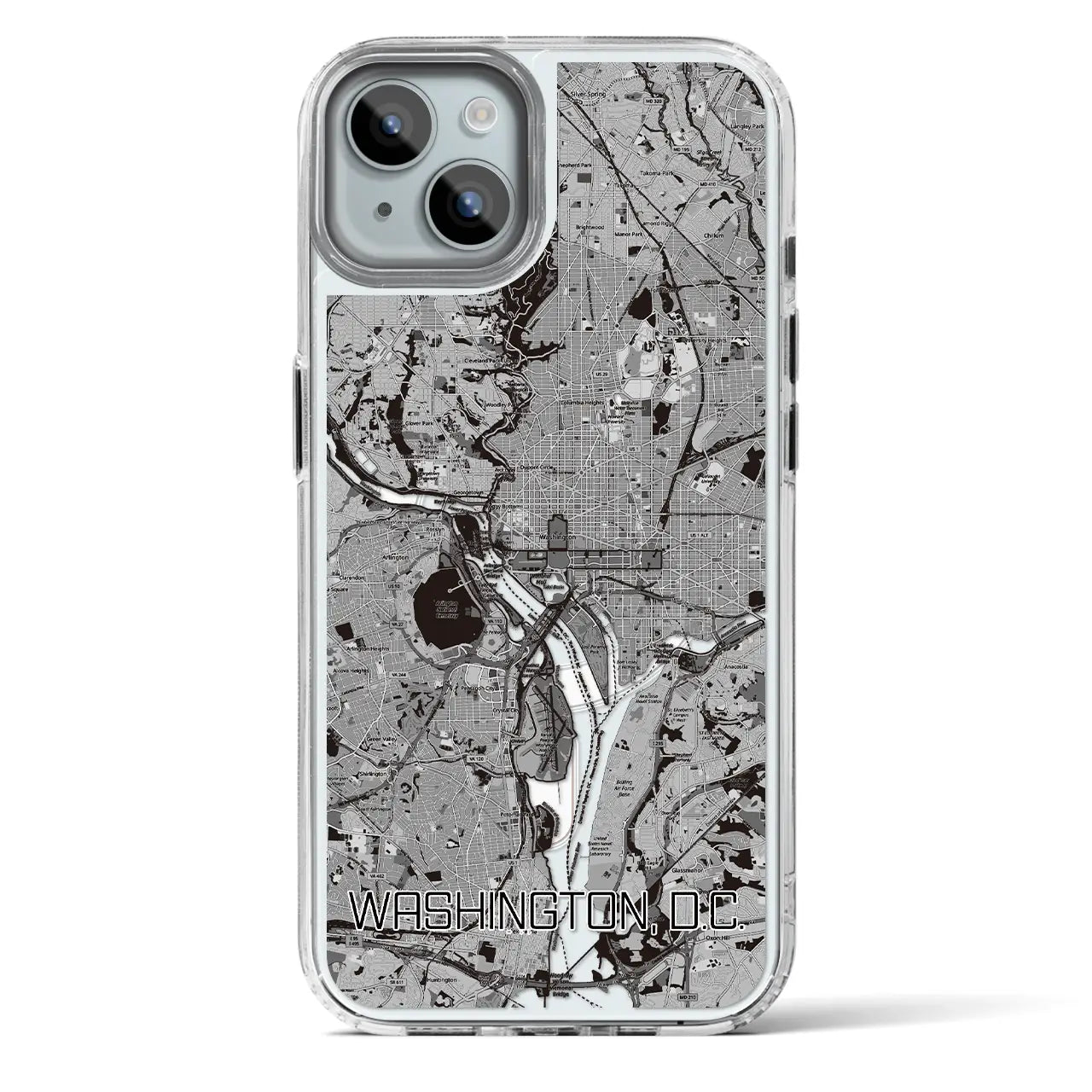 【ワシントンD.C.（アメリカ）】地図柄iPhoneケース（MagSafeタイプ）