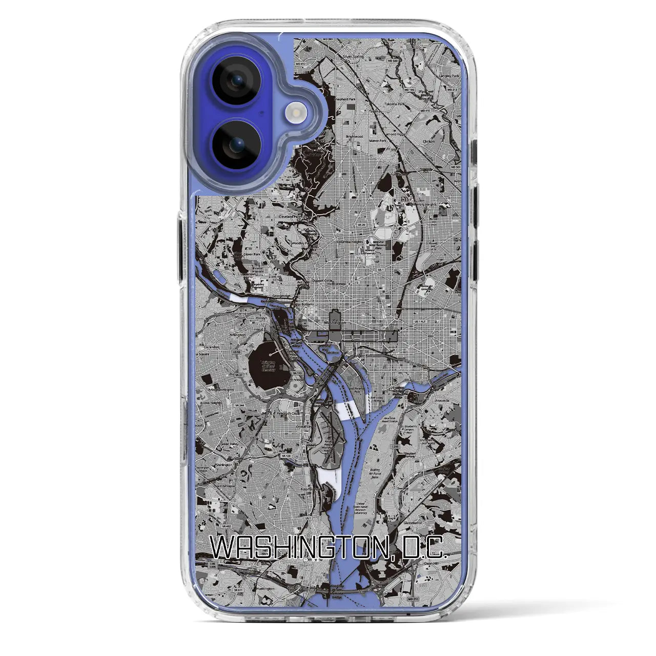 【ワシントンD.C.（アメリカ）】地図柄iPhoneケース（MagSafeタイプ）