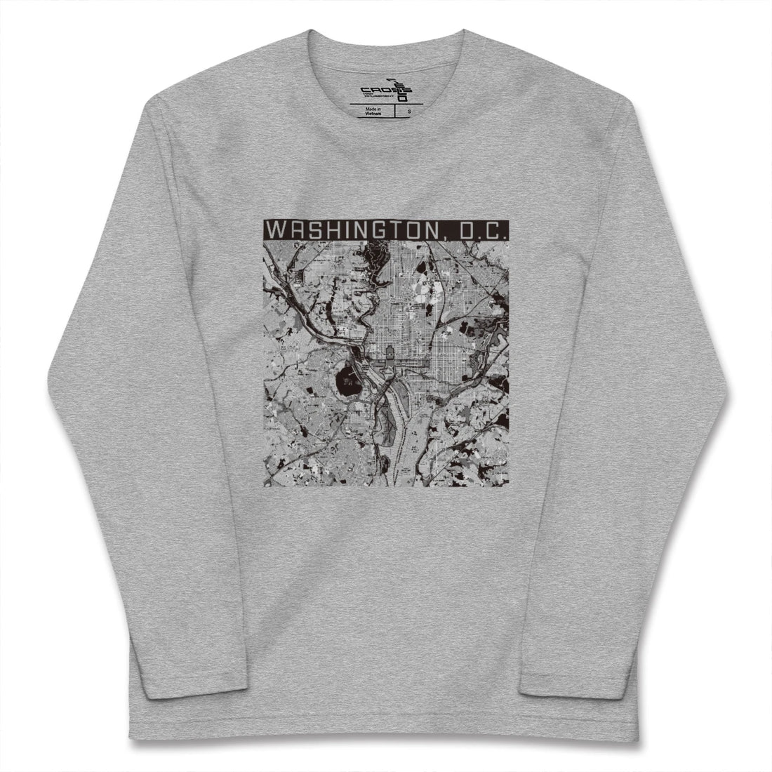 【ワシントンD.C.(アメリカ)】地図柄ロングスリーブTシャツ