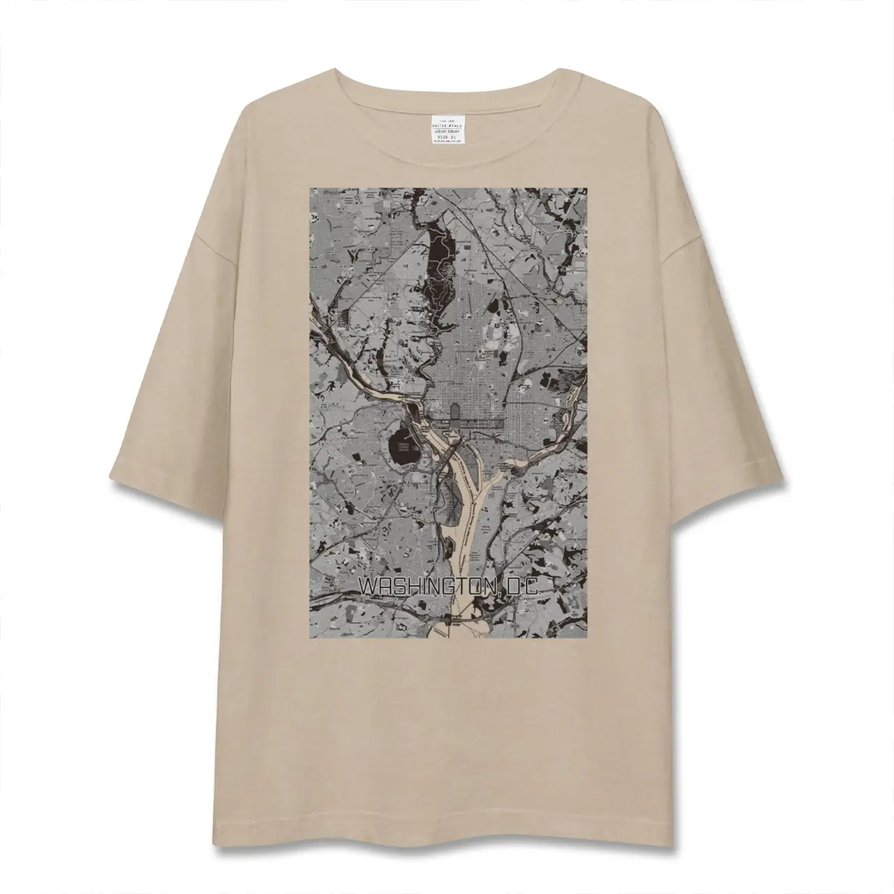 【ワシントンD.C.（アメリカ）】地図柄ビッグシルエットTシャツ