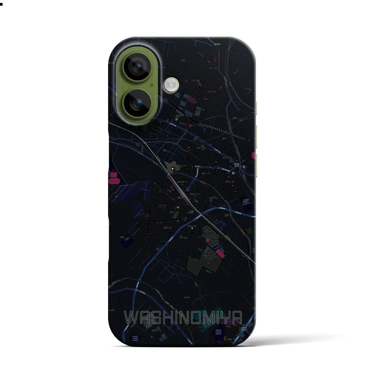 【鷲宮（埼玉県）】地図柄iPhoneケース（バックカバータイプ）