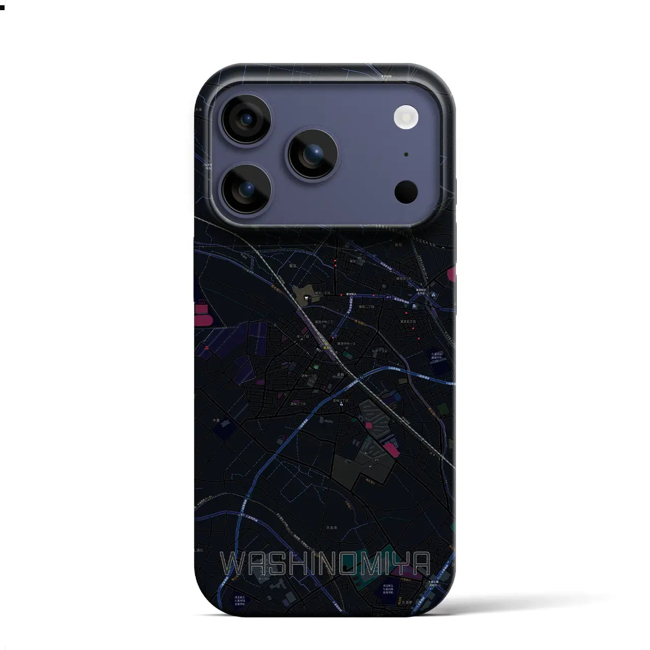 【鷲宮（埼玉県）】地図柄iPhoneケース（バックカバータイプ）