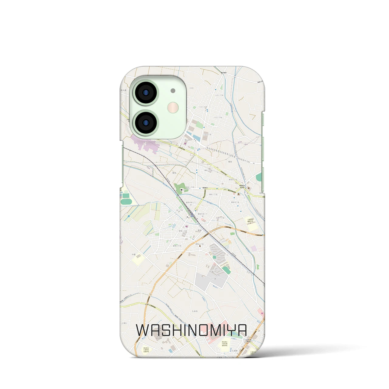 【鷲宮（埼玉県）】地図柄iPhoneケース（バックカバータイプ）