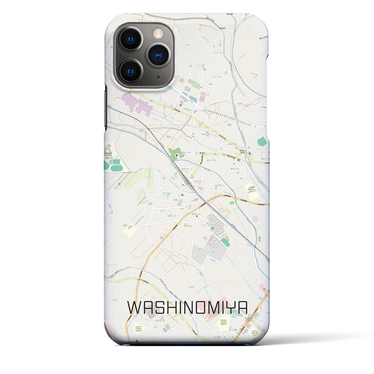 【鷲宮（埼玉県）】地図柄iPhoneケース（バックカバータイプ）