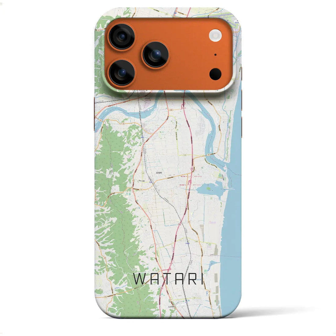 【亘理（宮城県）】地図柄iPhoneケース（バックカバータイプ）ナチュラル・iPhone 17 Pro Max 用