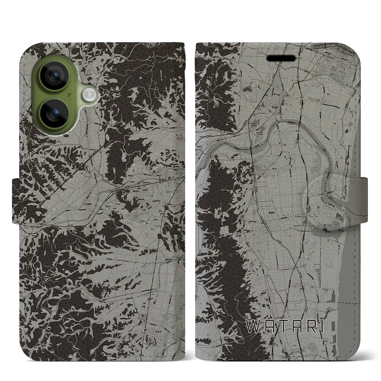 【亘理（宮城県）】地図柄iPhoneケース（手帳タイプ）