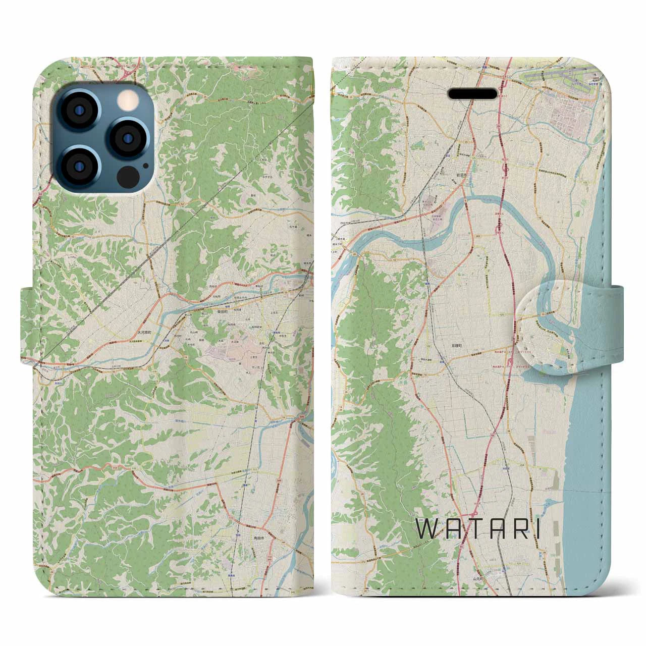 【亘理（宮城県）】地図柄iPhoneケース（手帳タイプ）