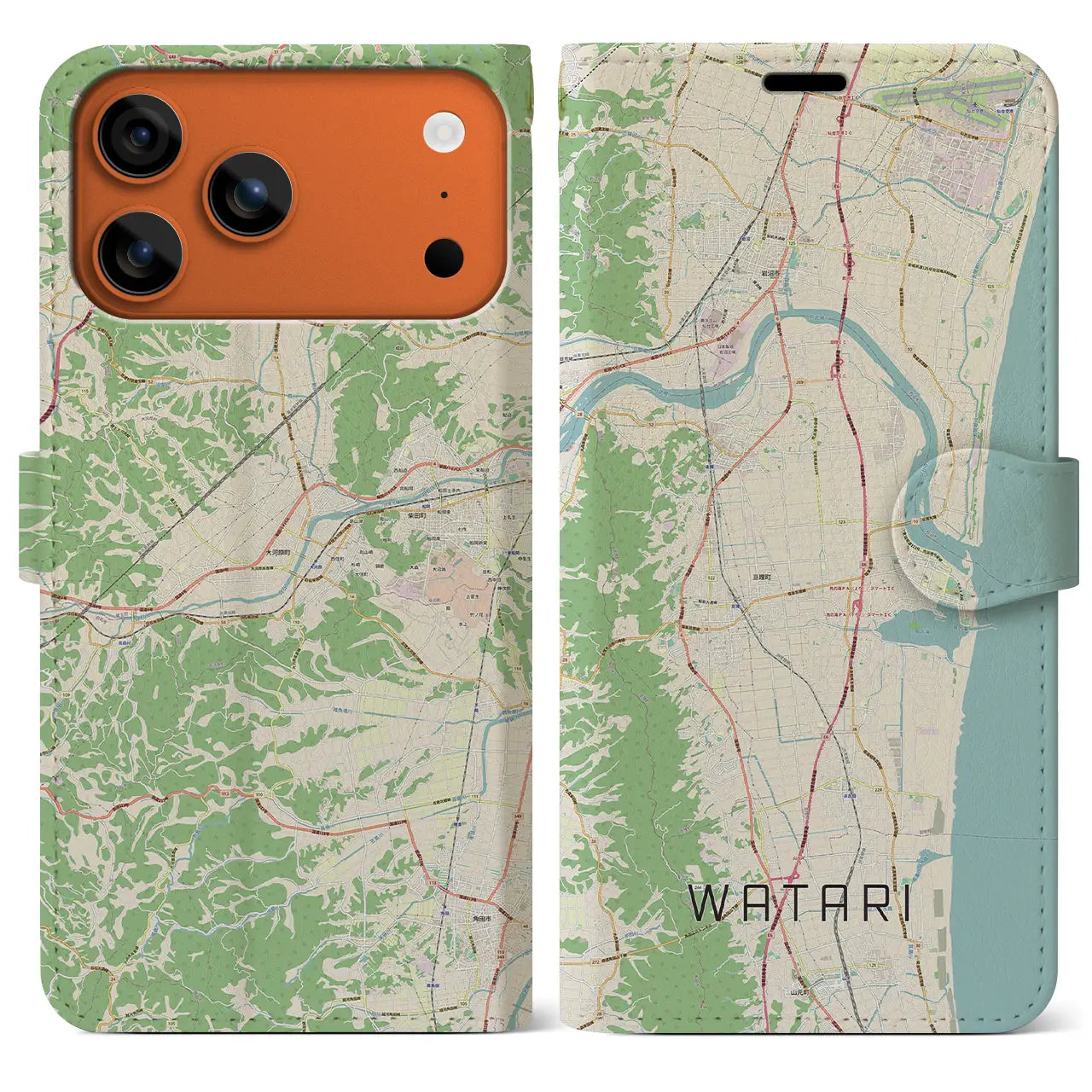 【亘理（宮城県）】地図柄iPhoneケース（手帳タイプ）