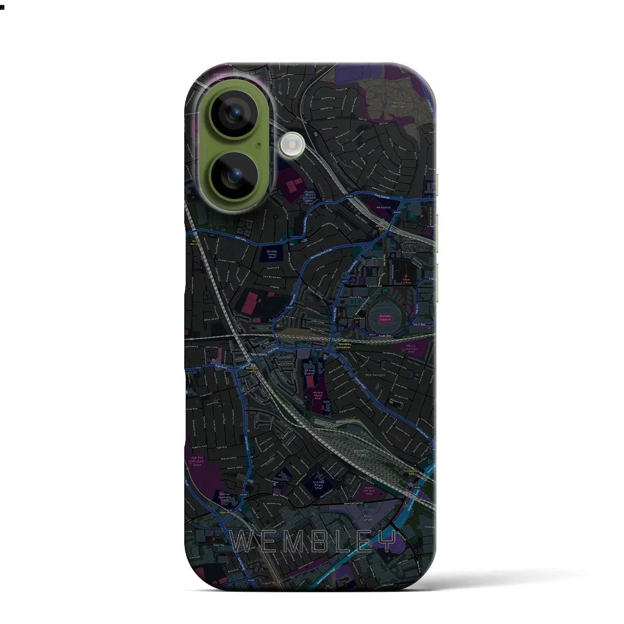 【ウェンブリー（イギリス）】地図柄iPhoneケース（バックカバータイプ）