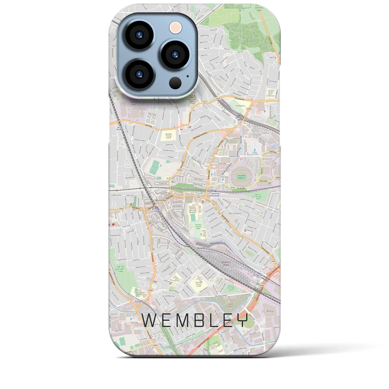 【ウェンブリー（イギリス）】地図柄iPhoneケース（バックカバータイプ）