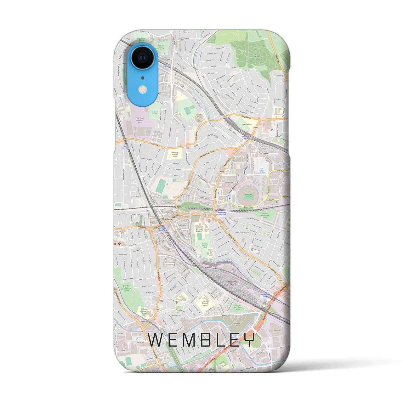 【ウェンブリー（イギリス）】地図柄iPhoneケース（バックカバータイプ）