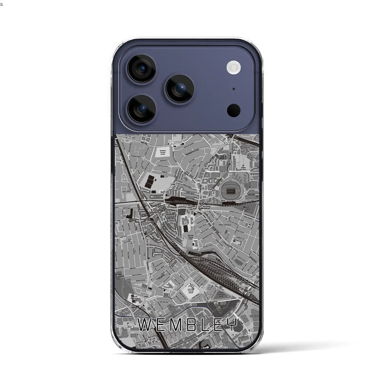 【ウェンブリー（イギリス）】地図柄iPhoneケース（クリアタイプ）