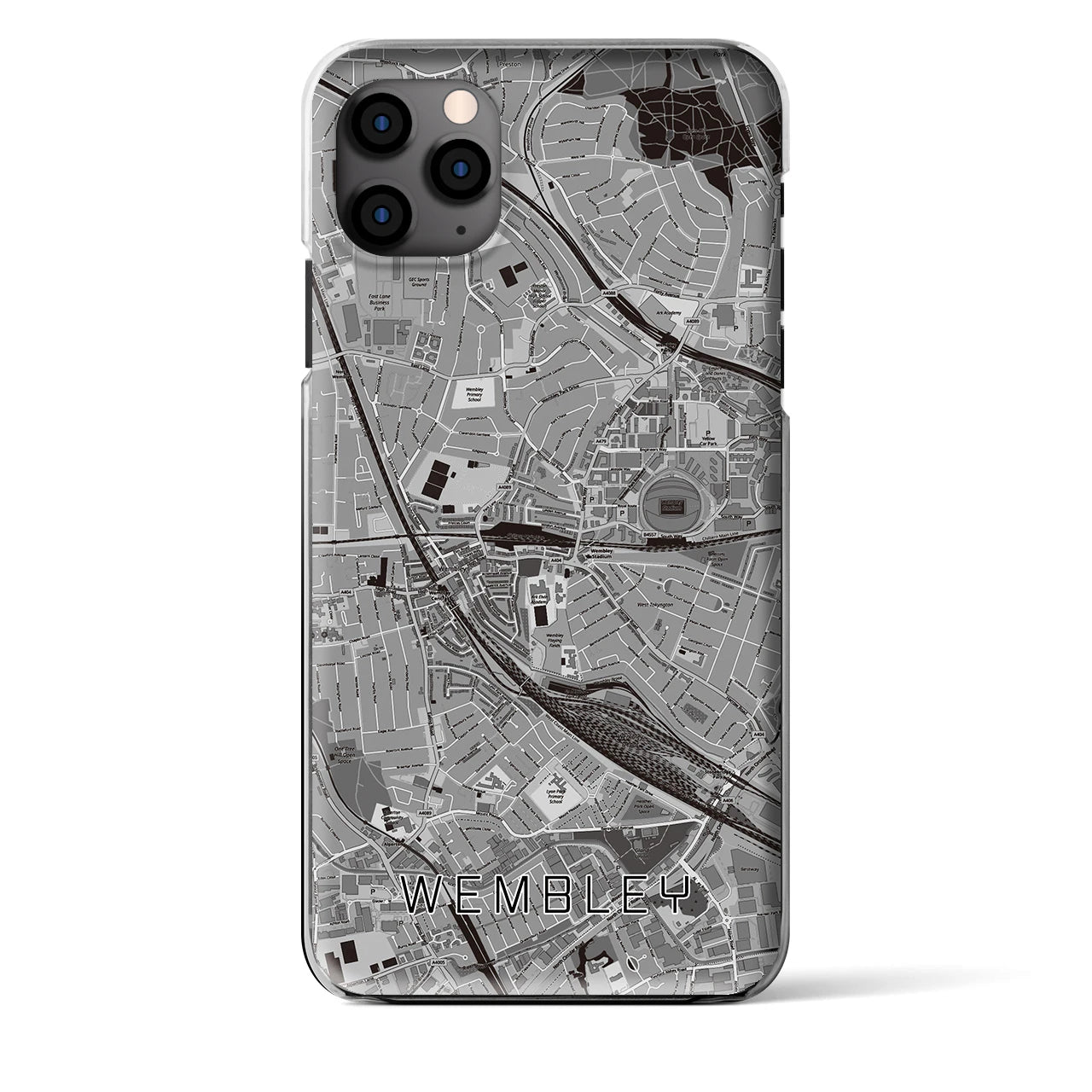 【ウェンブリー（イギリス）】地図柄iPhoneケース（クリアタイプ）