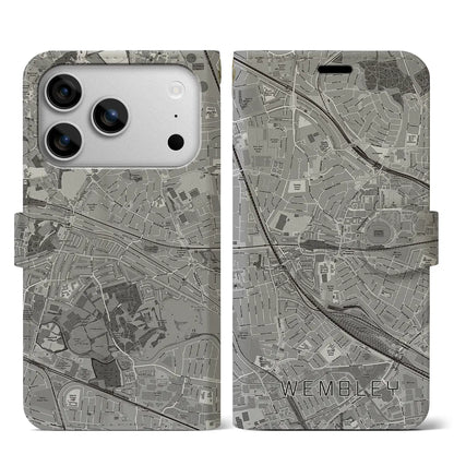 【ウェンブリー（イギリス）】地図柄iPhoneケース（手帳タイプ）