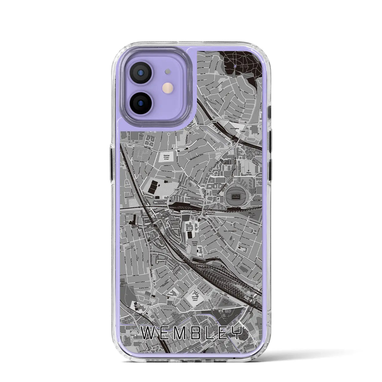 【ウェンブリー（イギリス）】地図柄iPhoneケース（MagSafeタイプ）