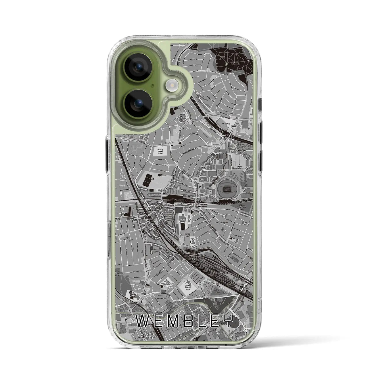 【ウェンブリー（イギリス）】地図柄iPhoneケース（MagSafeタイプ）