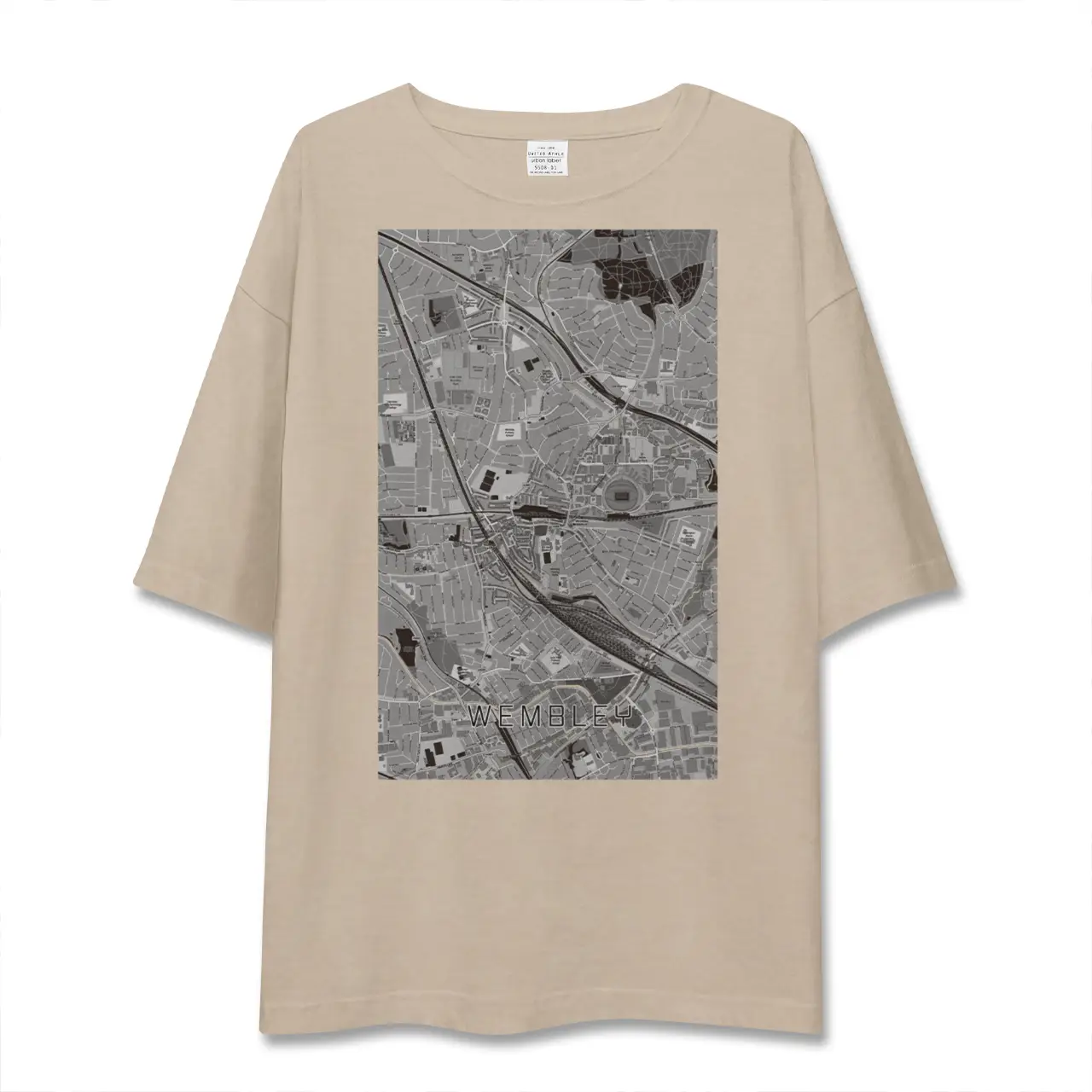 【ウェンブリー（イギリス）】地図柄ビッグシルエットTシャツ