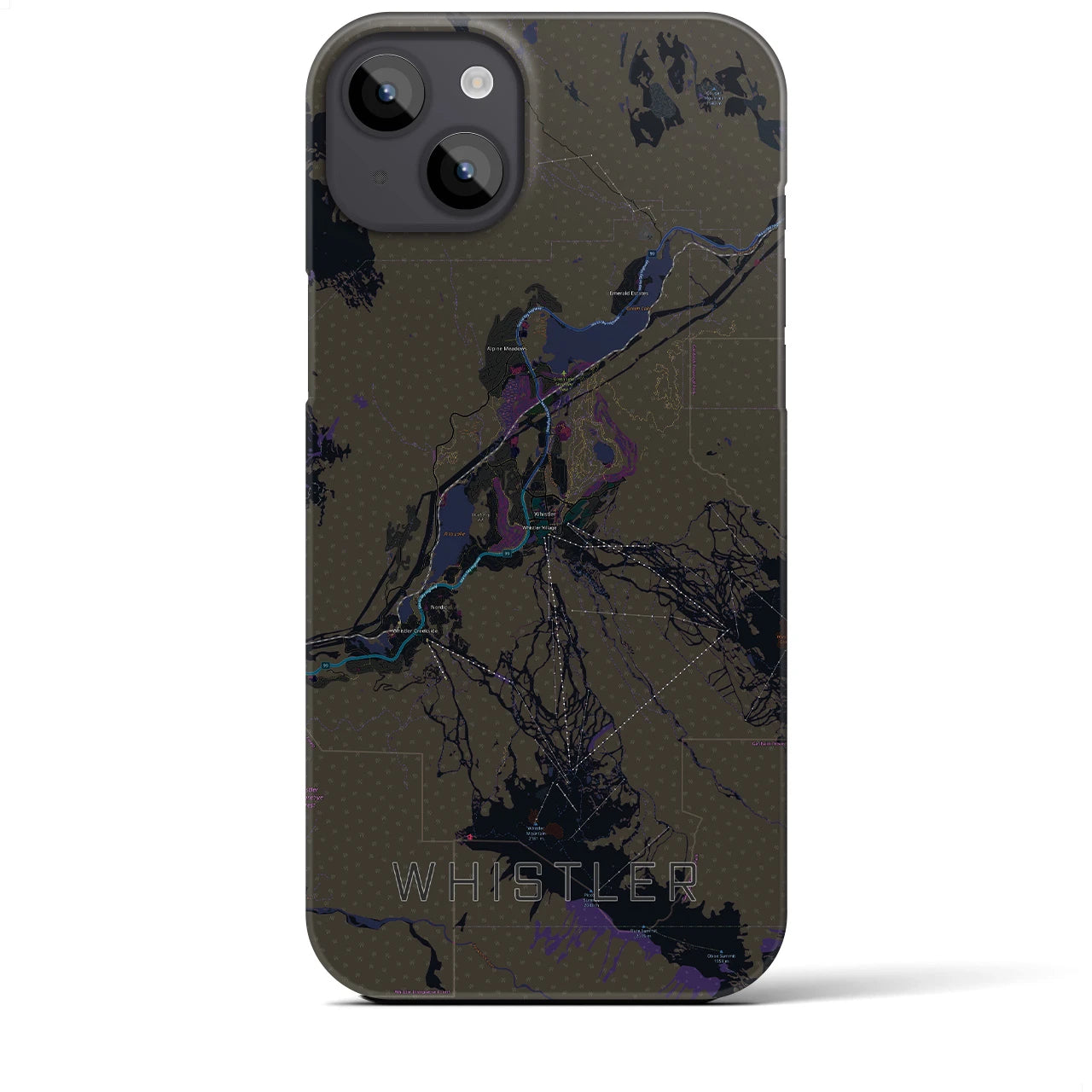 【ウィスラー（カナダ）】地図柄iPhoneケース（バックカバータイプ）