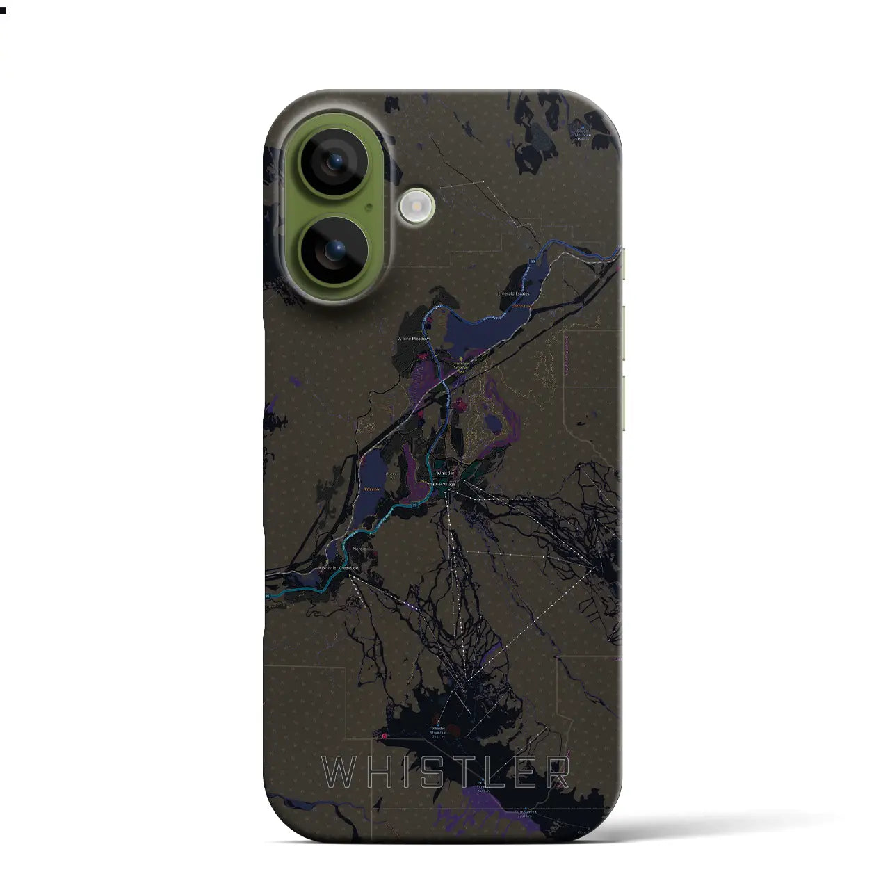【ウィスラー（カナダ）】地図柄iPhoneケース（バックカバータイプ）