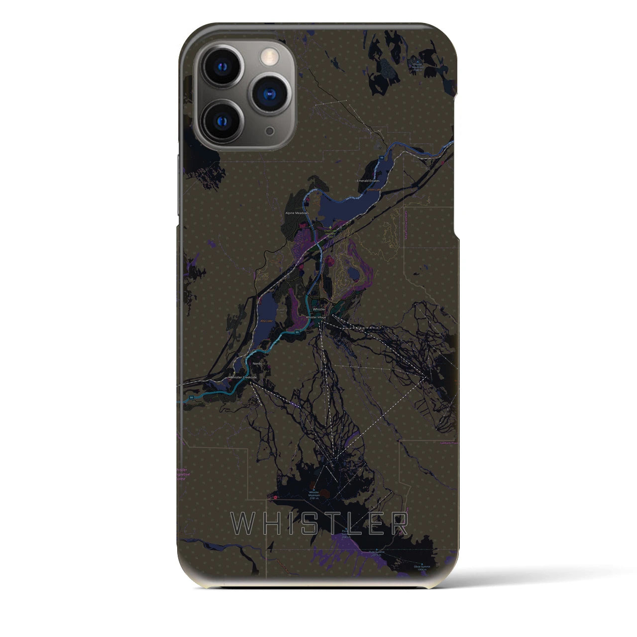 【ウィスラー（カナダ）】地図柄iPhoneケース（バックカバータイプ）