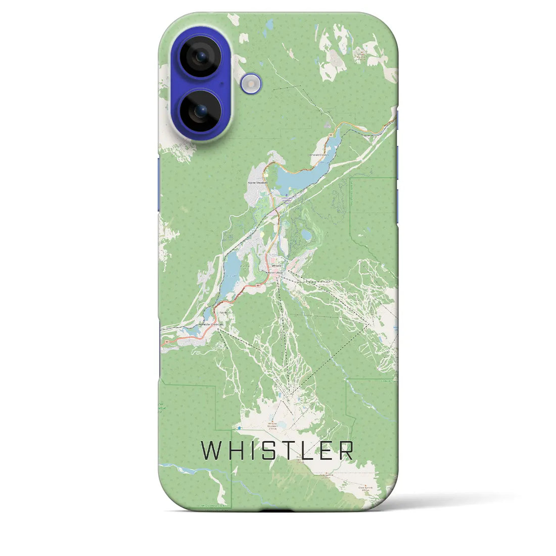 【ウィスラー(カナダ)】地図柄iPhoneケース(バックカバータイプ)ナチュラル・iPhone 16 Pro Max 用