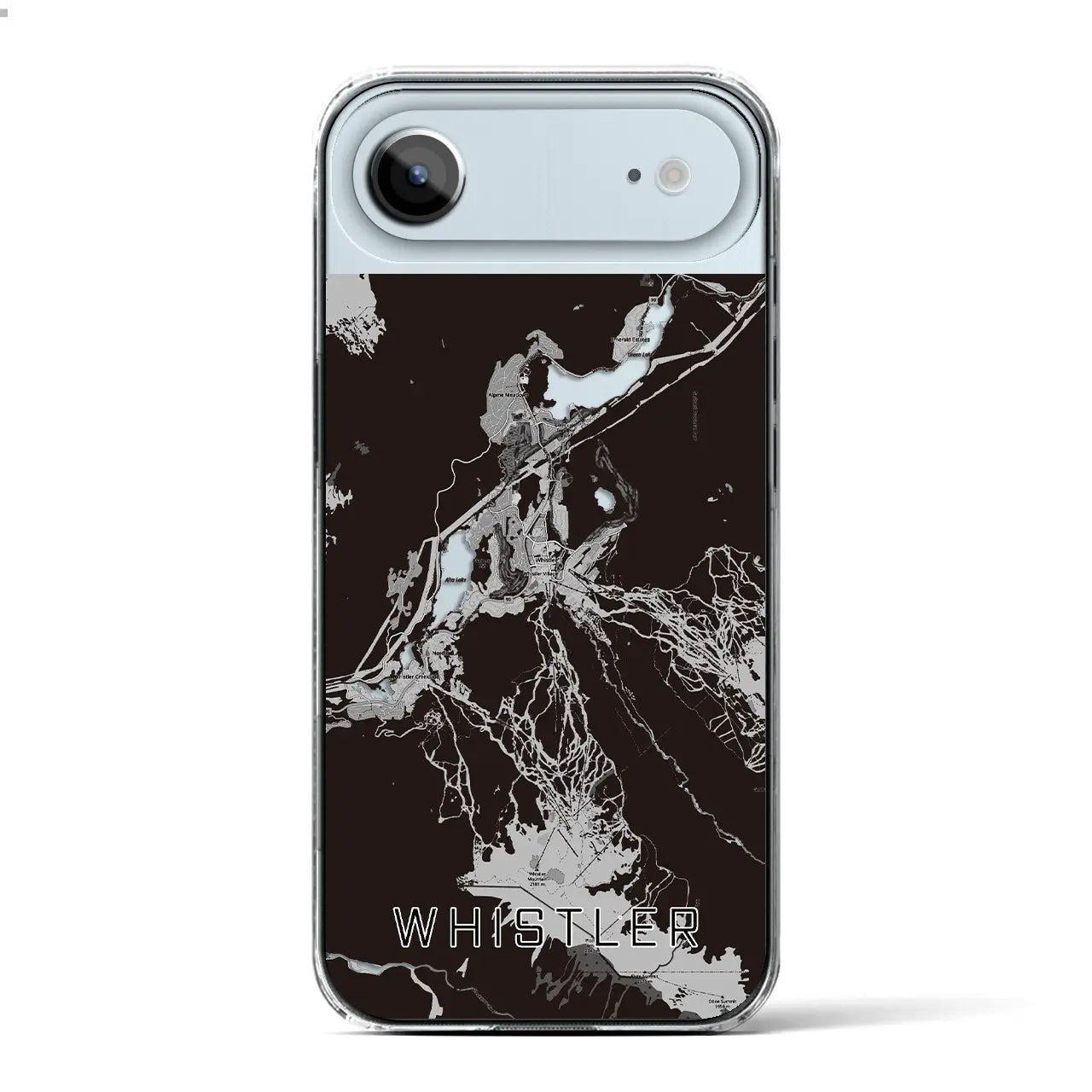 【ウィスラー（カナダ）】地図柄iPhoneケース（クリアタイプ）