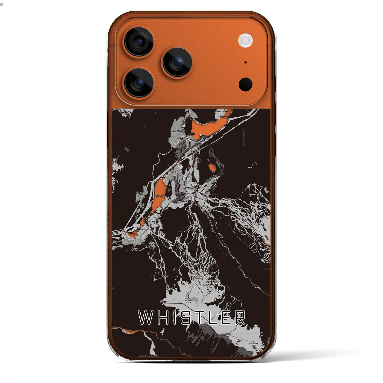 【ウィスラー（カナダ）】地図柄iPhoneケース（クリアタイプ）