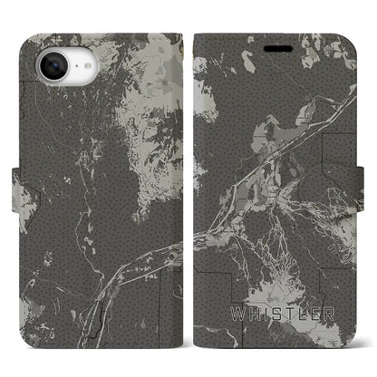 【ウィスラー（カナダ）】地図柄iPhoneケース（手帳タイプ）