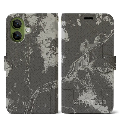 【ウィスラー（カナダ）】地図柄iPhoneケース（手帳タイプ）