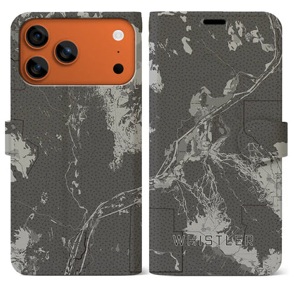 【ウィスラー（カナダ）】地図柄iPhoneケース（手帳タイプ）