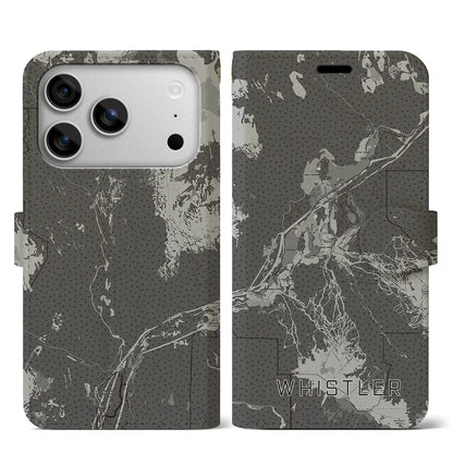 【ウィスラー（カナダ）】地図柄iPhoneケース（手帳タイプ）