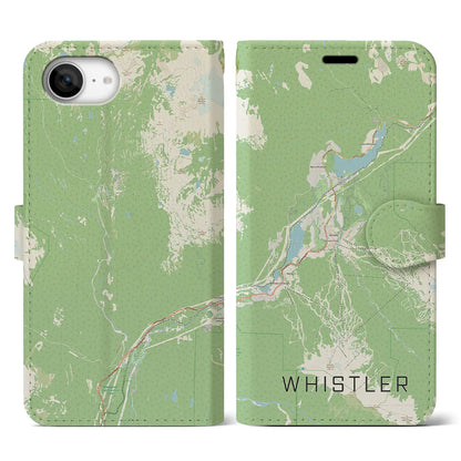 【ウィスラー（カナダ）】地図柄iPhoneケース（手帳タイプ）